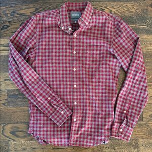 Bonobos Men's Red and Gray Plaid Shirt